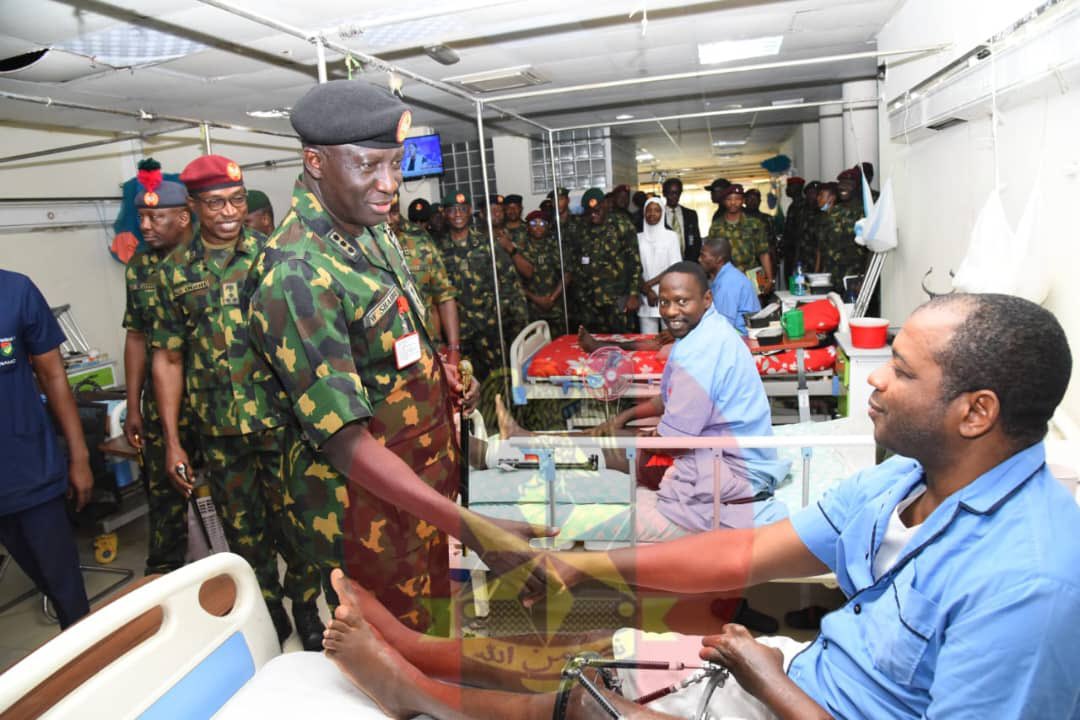 You are currently viewing COAS VISITS INJURED TROOPS, ASSURES THEM OF ADEQUATE MEDICAL CARE