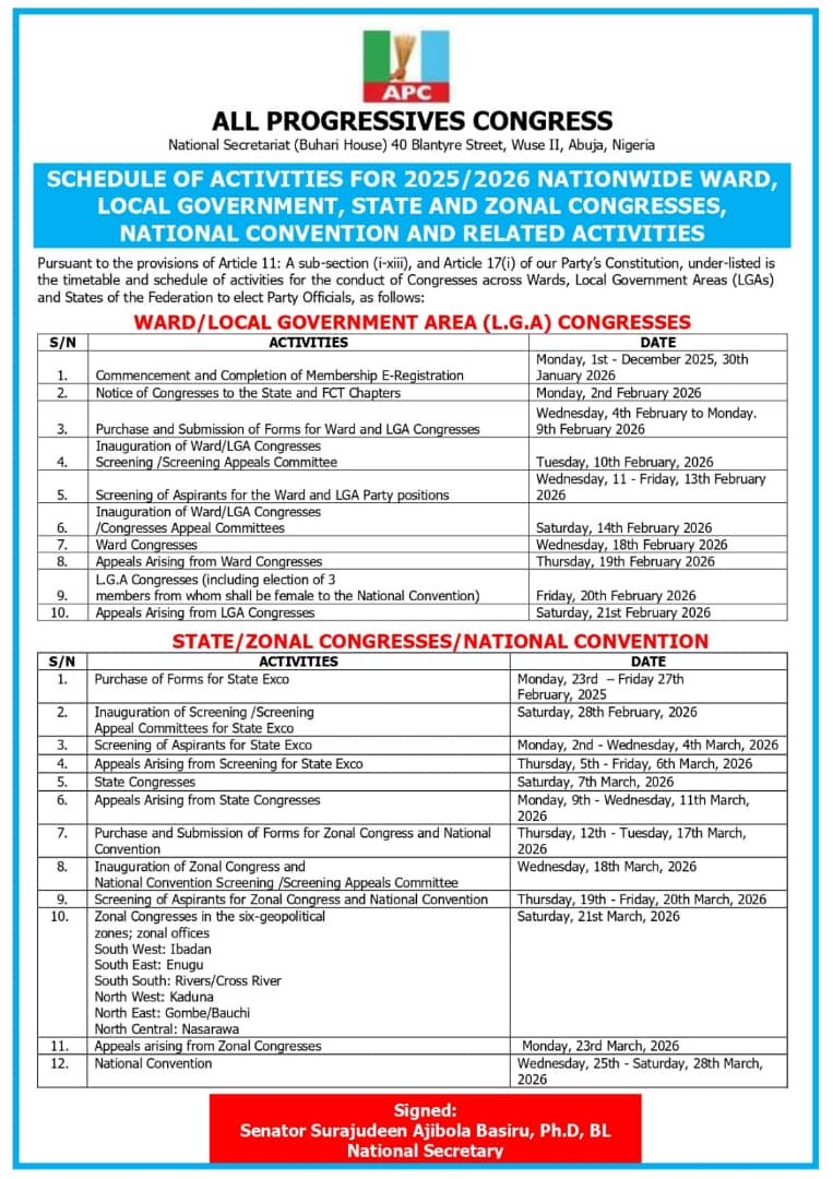 Read more about the article APC fixes March 2026 for national convention