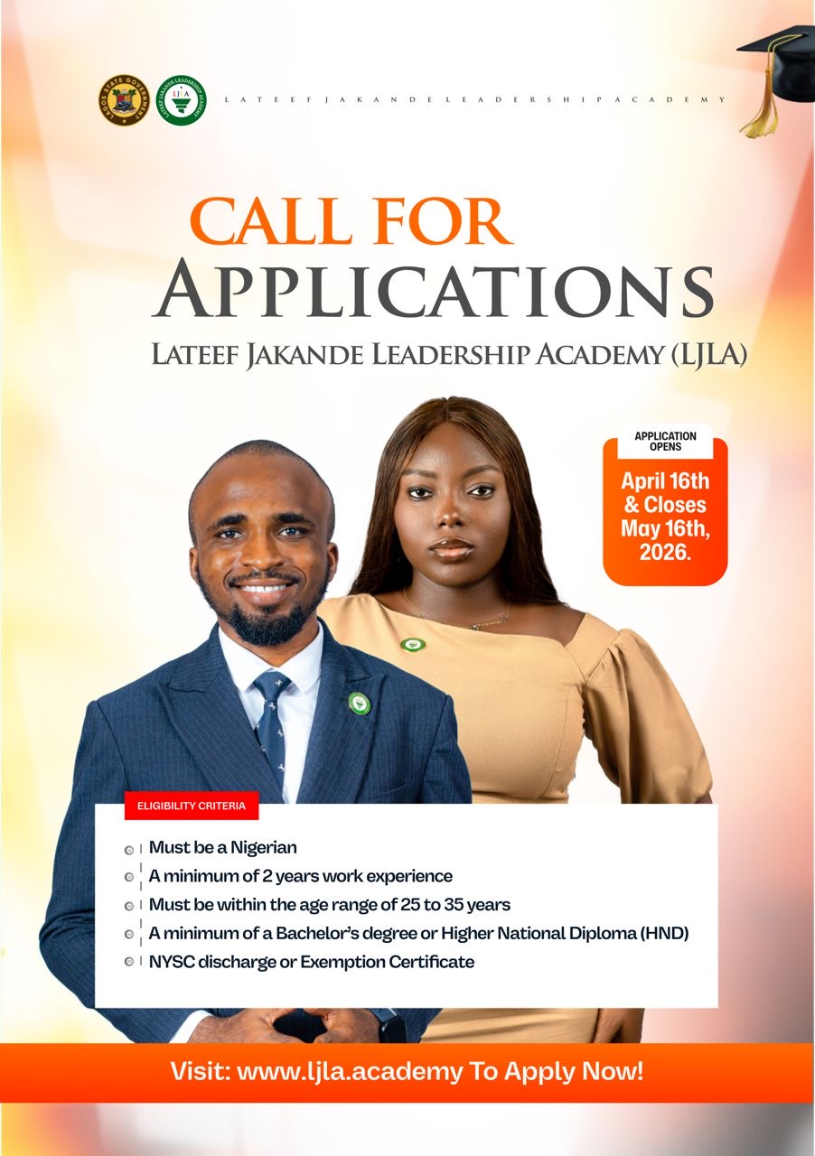 You are currently viewing APPLICATIONS FOR THE LAGOS STATE LATEEF JAKANDE LEADERSHIP ACADEMY 2026/2027 COHORT IS OFFICIALLY OPEN!!!